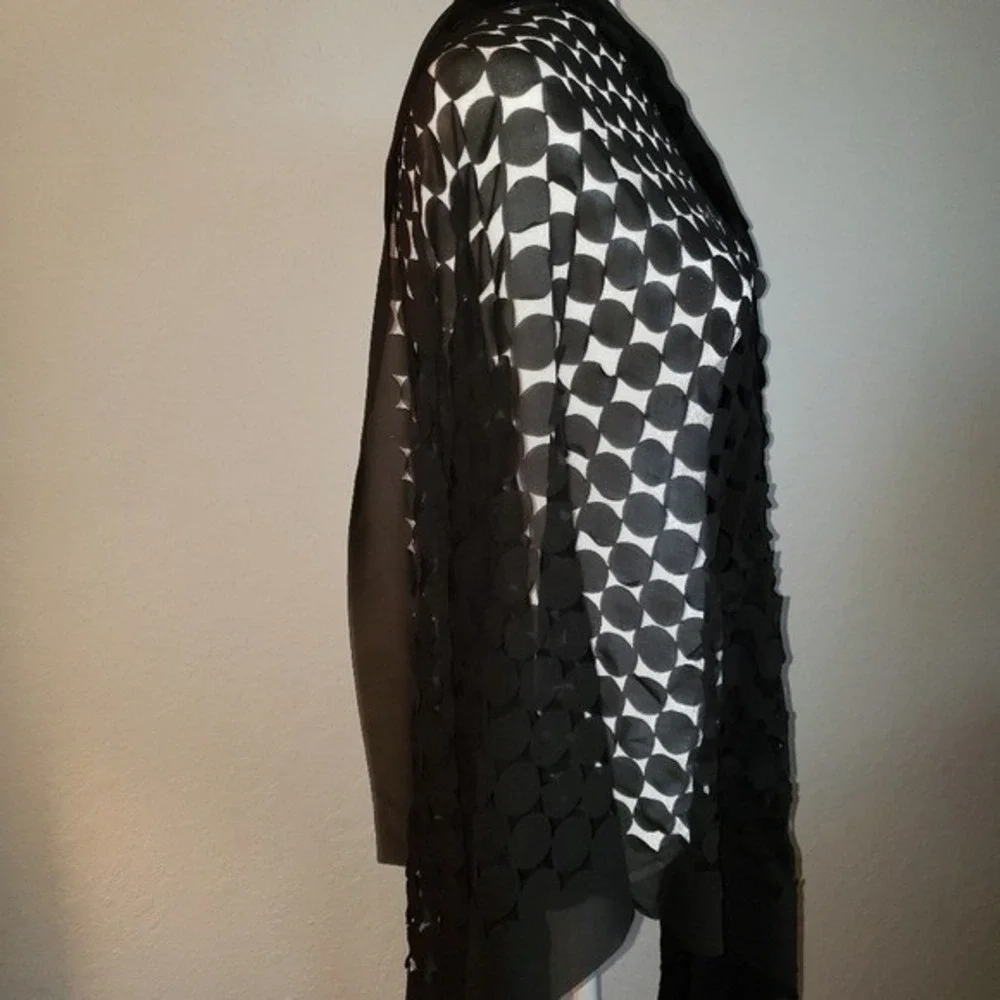 Black Circle Pattern Shawl Wrap‎ Lightweight Evening Occasion - Picture 5 of 10